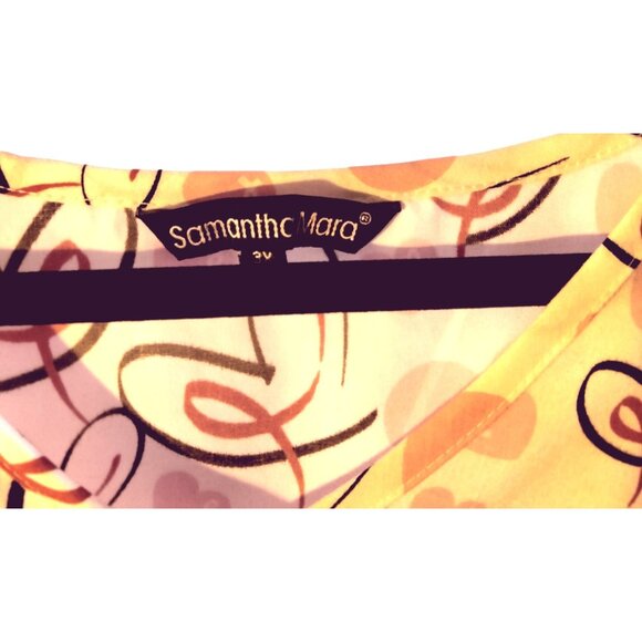 Samantha Mara Womens Scrub Top V Neck Top Pink Ribbon Medical Uniform 3X New - Picture 4 of 7